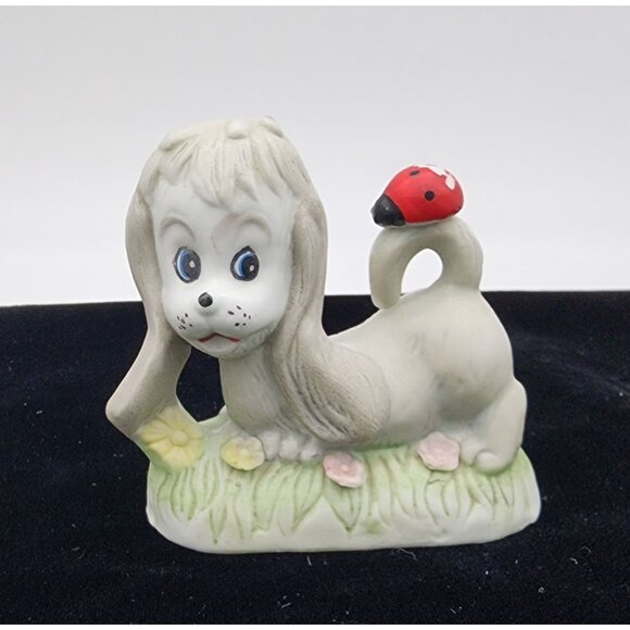 Unbranded Other - Lefton Dog Figure With Ladybug on Tail Kitschy Figurine Vintage MCM 3.5" High
